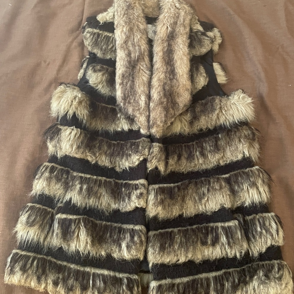 Chico's Black Faux Fur Vest